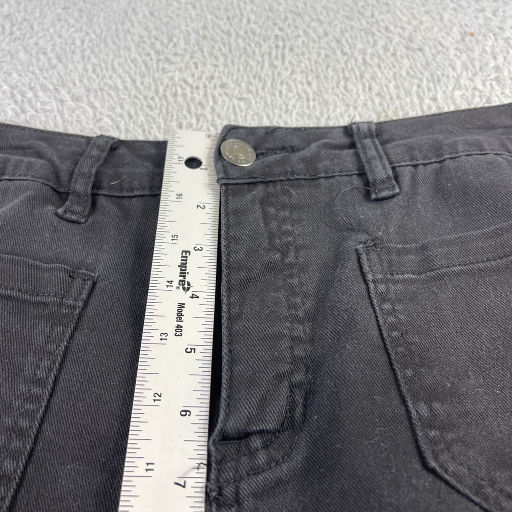 Royalty For Me Black Wide Leg Crop Pants Womens Size 10 High Rise Patch Pocket - Picture 6 of 11